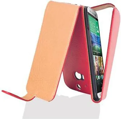 Produktbild von Cadorabo Schutzhülle für HTC ONE M8 Hülle in Rot Flip Etui Handyhülle Case Cover Kunstleder