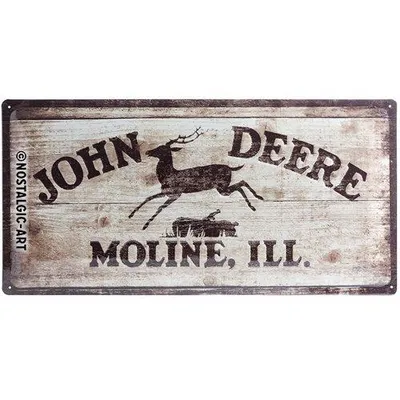 Obrázok produktu pre Nostalgic-Art - Plechový tanier 25 x 50 cm - John Deere - Logo 1937