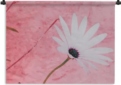 Produktbild von MuchoWow® Wandteppich Wandbehang Blumen - Rosa - Vintage 60x45 cm Tapisserie Dekoration Wandtuch - Das Schlafzimmer