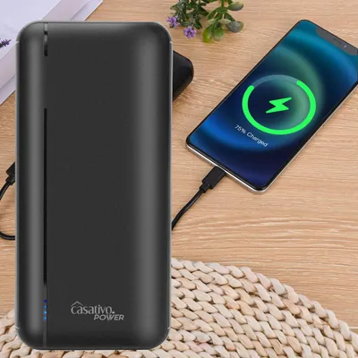 Produktbild von Powerbank mit 3 USB Ports, 20.000 mAh, USB-C & 2 USB-A Ports, Quick Charge 3.0, für iPhone 16, 15, 14, 13, 12, Pro/Max Samsung, iPad, Huawei