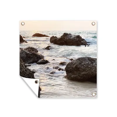 Obrázek produktu pro MuchoWow® Zahradní plakáty - Moře - léto - kameny - 50x50 cm - Zahradní dekorace