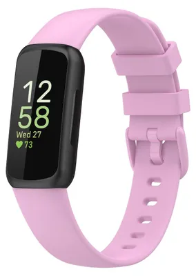Image de Bracelet de montre en silicone uni pour Fitbit Inspire 3, taille L, violet, de rechange