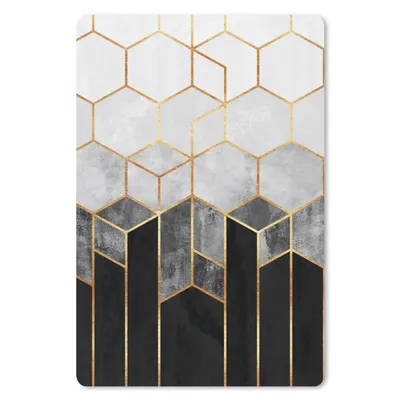 Produktbild von MuchoWow® Mauspad Mousepad Gold - Sechseck - Chic - Muster - Luxus 18x27 cm - Mousepads - Maus Mat - Pad - Mausunterlage