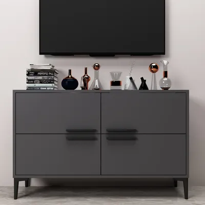 Immagine prodotto di Skye Decor, Ctn - Antracite, tavolino per TV, antracite, 100 % MELAMIN COATED SLIPBOARD, 120 x 30 x 75 cm