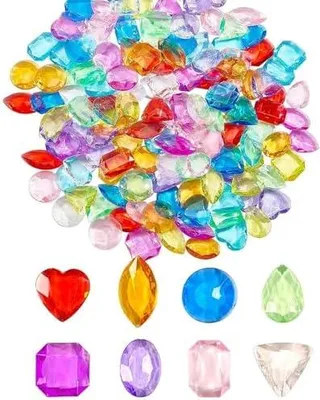 Produktbild von 120 Stück Diamanten Kinder, Edelsteine für Kinder Acryl Kinder Bunte Diamant Kristalle Kinder für Kindergeburtstag Edelsteine für Hochzeit Vasen Tischdeko Party Vasenfülle