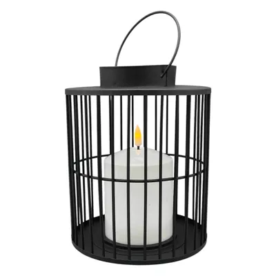 Produktbild von Coen Bakker Laterne Metall schwarz matt für Außen 15x18cm mit LED Kerze warmweiß Timer
