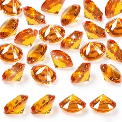 Image de Deko Diamants - 25 pièces - Pour la décoration de table - Orange transparent, 30 mm