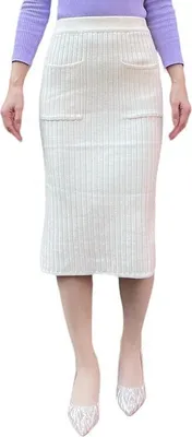 Produktbild von BETYFUL Eleganter Strickrock, Größe EU 30-40 XS-M, Beige