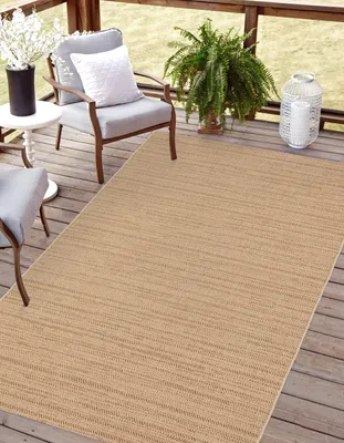 Produktbild von Rikmani Outdoor Teppich Wetterfest 160x230 cm, für Terrasse, Balkon, modernes Design, ideal für Küche und Esszimmer, robuster Teppich GOH