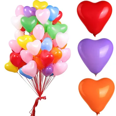 Herzballons aus Naturlatex, bunt, 100 Stück, für Feste
