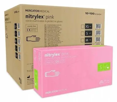 Produktbild von Nitrilhandschuhe 100 Stück. 7-S Nitrylex Pink - 10 Stück.