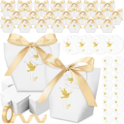 Produktbild von Geschenkverpackung 50 Stück, mit goldenem Band, für Partydekoration