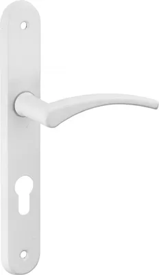 Image de Ensemble de poignées pour porte d'entrée Hebe trou de cylindre, carré 7mm, entr'axes 195mm, laqué blanc - THIRARD
