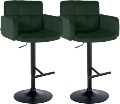Produktbild von 2 Stück Hocker, Kunstleder, schwarz, verstellbar