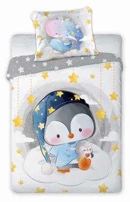 Produktbild von Babybettwäscheset 100x135 Pinguin Kuschel