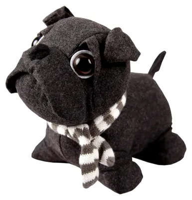 Produktbild von Türstopper Mops/Bulldogge (Anthrazit) 25x20cm, Plüschdeko schwer (1000g) für innen, Fensterfeststeller, Deko für das Kinderzimmer