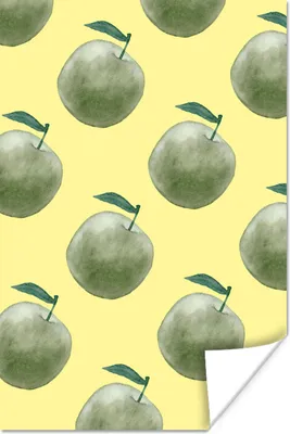 Produktbild von MuchoWow® Poster Äpfel - Grün - Gelb 60x90 cm - Wanddekoration