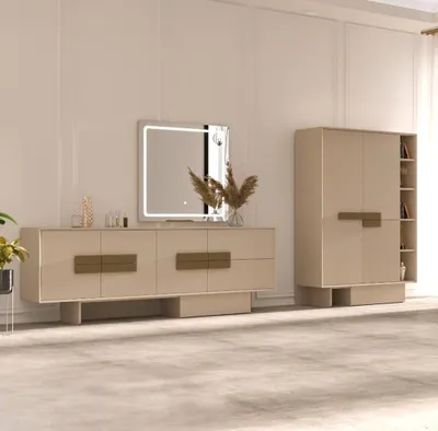 Produktbild von Elegantes Set aus Konsole und Sideboard mit Spiegel, Designergriffen
