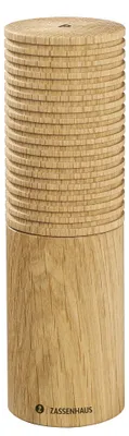 Eichenholz-Pfeffermühle 18 cm, stufenlos verstellbares Keramikmahlwerk