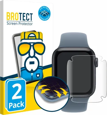 Produktbild von 2x BROTECT Fullscreen Schutzfolie für Apple Watch SE 3 (40 mm) Displayschutz Folie Fullcover Klar Transparent
