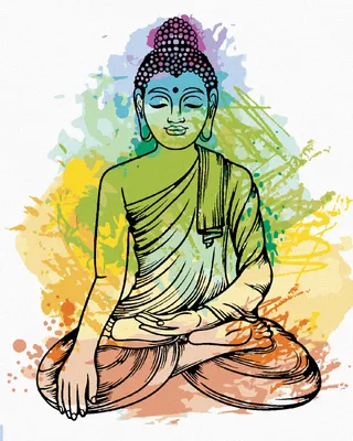 Produktbild von Zuty - Malen nach Zahlen - FARBIGER BUDDHA, 40x50 cm, mit Keilrahmen (bereits gespannt)