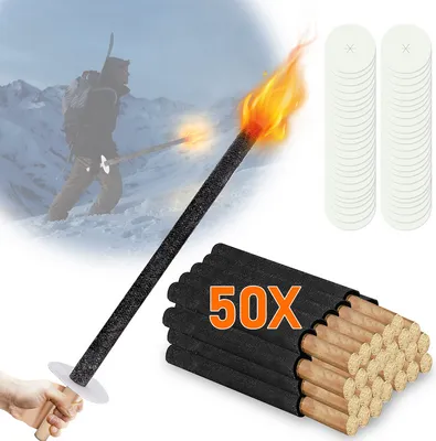 Image de TolleTour Torches de cire avec protection des mains Torches pour l'extérieur, temps de combustion 45 min pour le jardin en plein air 50 pièces