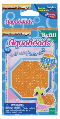 Image de Aquabeads perles scintillantes orange, set de recharge, 600 perles de rechange, bricolage, jouets, 32678