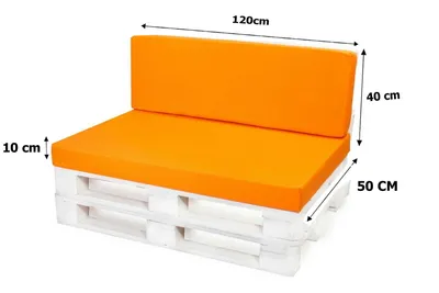 Obrázek produktu pro Polstry na paletový nábytek sedák 120x50 / opìrák 120x40cm | Paletový polštáø oranžový | Polstry na paletové sezení venkovní