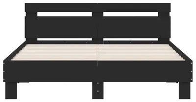 Produktbild von vidaXL Bettgestell mit Kopfteil LED-Beleuchtung Schwarz 140x200 cm
