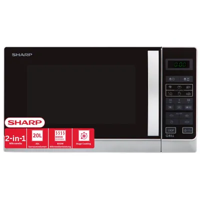 Produktbild von Sharp R642INW Mikrowelle mit Grill 20 L 800 W Grill 1000 W 11 Leistungsstufen 8 Automatikprogramme Auftaufunktion