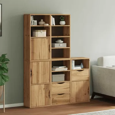 Imagen del producto de vidaXL Armarios auxiliares, juego de 5 unidades, modelo ODDA, 40x24x79 cm, madera maciza de pino