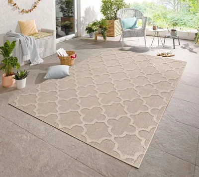 Produktbild von Carpetsale24 In & Outdoor Teppich Skandi Boho Stil Einfarbig Flachgewebe Wetterfest Wohnzimmer Balkon Terrasse Küchenteppich, Grösse: 80x150 cm
