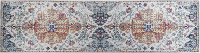 Produktbild von BELIANI Teppich Mehrfarbig Polyester 80 x 300 cm Kurzflor mit geometrischem Muster Maschinengewebt Rechteckig Wohnzimmer Flur Vintage-Stil