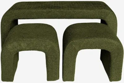 Produktbild von sweeek - Bank und Satzhocker Bouclé - Khaki