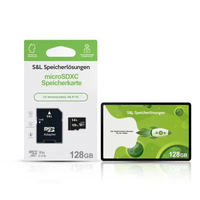 Produktbild von microSD Speicherkarte S&L für Samsung Galaxy Tab S7 FE - Speicherkapazität: 128 GB