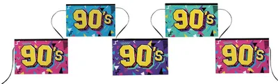 Produktbild von 90er Jahre Party Wimpelkette Girlande 90s