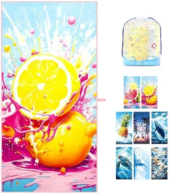 Immagine prodotto di Asciugamano da spiaggia in microfibra Ibenzoa®: 180 x 90 cm – Extra grande, arancione, ad asciugatura rapida, resistente alla sabbia, leggero e compatto, ideale per i viaggi