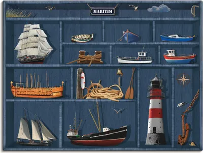 Produktbild von Mausopardia: Der maritime Setzkasten, Produkt:Leinwand, Größe:45x60 cm / Leinwand