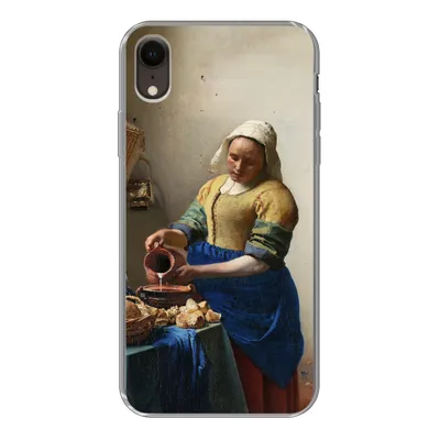 Produktbild von MuchoWow® Handyhülle Schutzhülle Hülle für iPhone XR Das Milchmädchen - Vermeer - Alte Meister Silikon Softcase Handy Hülle - Schutzdeckel