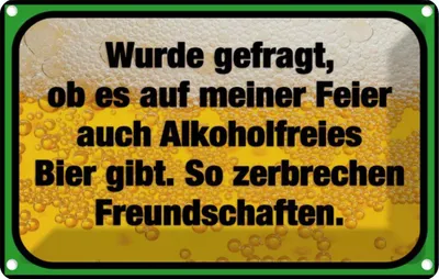 Produktbild von vianmo Blechschild 20x30 cm alkoholfreies Bier zerbricht Essen Trinken Bar Club Alkohol