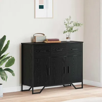 Image de Maison Exclusive - Buffet noir aspect chêne 97 x 32,5 x 74,5 cm