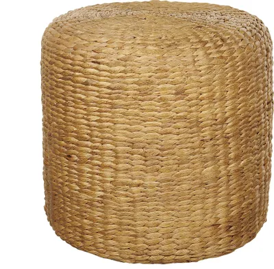 Produktbild von BELIANI Pouf Naturfarben Wasserhyazinthe ⌀ 40 cm Rund Handgefertigt Geflochten im Boho Stil Moderner Hocker für Wohnzimmer Schlafzimmer Indoor