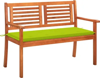 Produktbild von CLORIS 2-Sitzer-Gartenbank mit Auflage 120 cm Massivholz Eukalyptus 3060980
