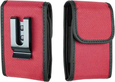 Produktbild von caseroxx Funkmeldertasche – passend für EuroBos, Swissphone, TPL, Polarion, Oelmann, Motorola , u.v.m. - Tasche mit Gürtelclip & Klettverschluss, rot