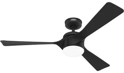 Produktbild von Energiespar Deckenventilator mit LED Beleuchtung und Fernbedienung Rosedale Schwarz 132 cm