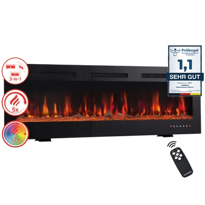 Produktbild von Elektrický krb KAMINIO MARLON - Elektrický krb 3 v 1 s ohrevom, 3D efektom plameňa, 12 farieb plameňa, diaľkové ovládanie - 36 palcov