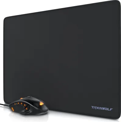 Immagine prodotto di Set economico di mouse e tappetino per mouse Titanwolf, Mouse e tappetino per mouse da gioco 440 x 350 mm Bundle "SPECIALIST"