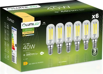 Zdjęcie produktu dla 6x Żarówka LED E14 Edison ST26 4W = 40W 470lm 3000K Ciepła 360° FILAMENT LUMILED