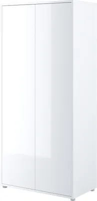 Produktbild von MEBLINI Kleiderschrank 2 Türig für Schrankbett Bed Concept - Drehtürenschrank mit Einlegeböden und Kleiderstange - BC-20 - Weiß Hochglanz/Weiß