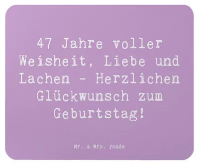 Produktbild von Mr. & Mrs. Panda Mauspad Spruch 47. Geburtstag - Lavendeltraum - Geschenk, herzlicher Glückwunsch, computer, mousematte, Handgemachte Produkte, Mouse Pad, pc mousepad